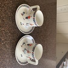 Pair Of Figgjo Flint Mugs & 2 Plates