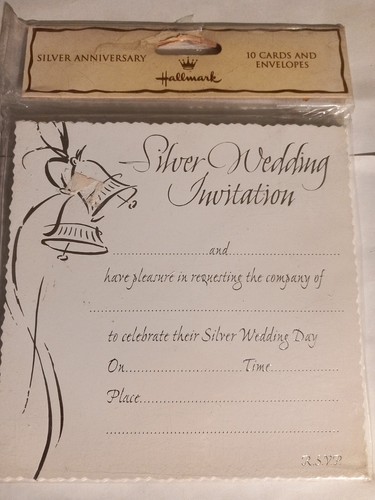 Silver wedding invitation - silver,