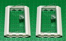 😀 LEGO CORNER doors and frames for house (pack x2) 4x4x6 white clear BRAND NEW