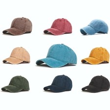Mens Baseball Cap Plain Womens Cotton One Size Adjustable Boys Summer Hat Peak