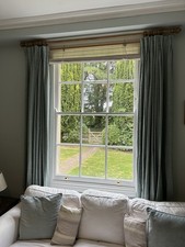 Laura Ashley Duck Egg lined Curtains 76in Drop / 48in Wide at pencil pleat top