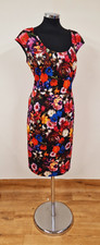 Joseph Ribkoff multicoloured dress siz 18 floral round neck short sleeve stretch