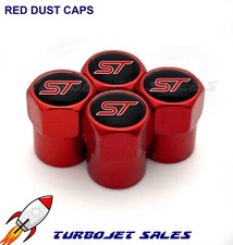 ST Red Dust Caps Tyre Valve Car Van Wheel Alloy Focus Fiesta Puma Kuga Fiesta UK