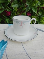 Vintage 1982 Royal Doulton "Carnation" Demitasse Coffee Cup Saucer Floral 150ml
