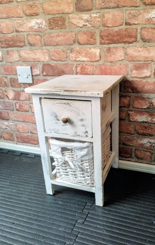 White shabby side - side, table
