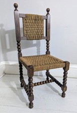 Bobbin Turned Childs Chair Apprentice Piece Woven Seat Back FREE POSTAGE 