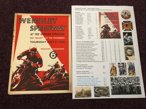 Speedway programme pre war