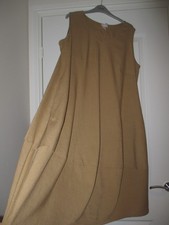 MARLA WYNNE  Balloon Hem Dress Size UK 2XL - Worn Once Taupe Linen Blend