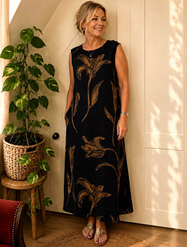 Windsmoor black gold floral - black/gold,