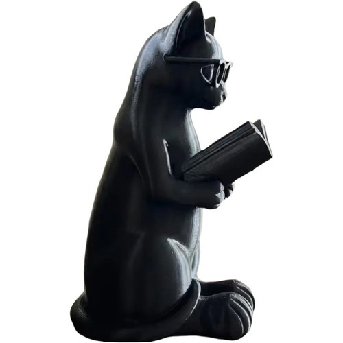 Reading cat ornament book - cat,