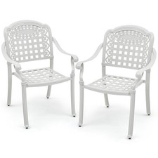 Set of 2 White Aluminum Patio