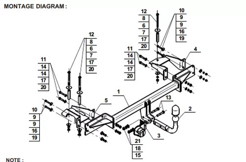 Swan neck tow - tow, for
