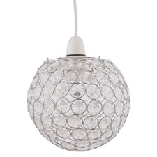 Modern Acrylic Crystal Jewelled Globe Easy Ceiling Light Shade Pendant