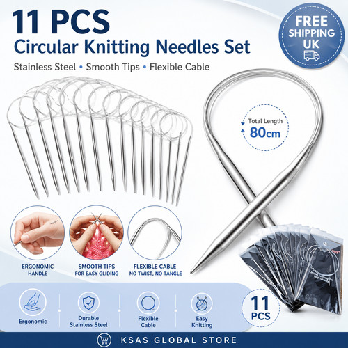 11pcs 80cm metal knitting - ,