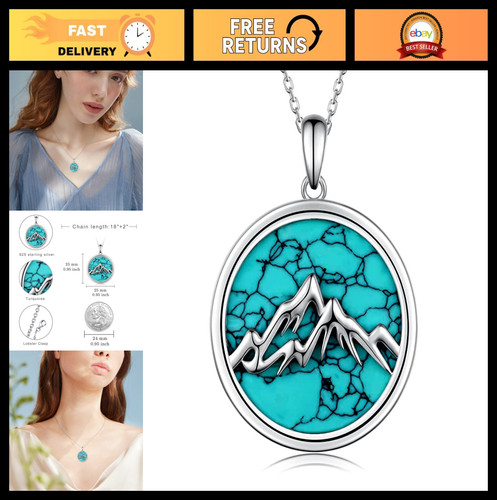 Turquoise pendant necklace 925 - pendant,