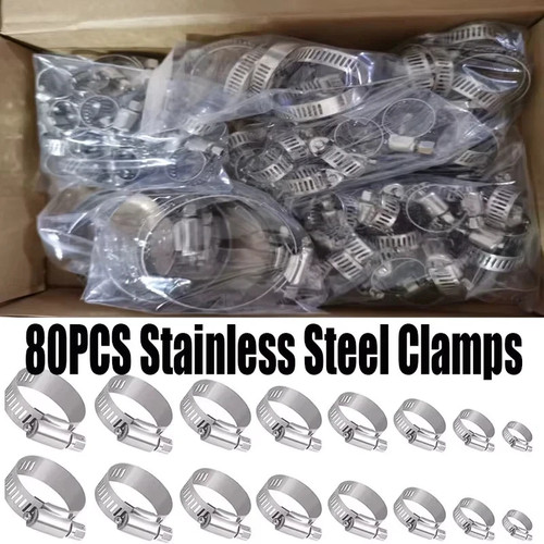 80pcs assorted hose clips - 80pcs,