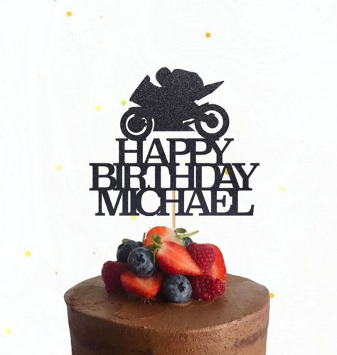 Motorbike personalised cake - motorbike,