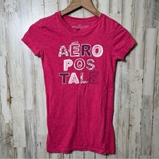 Aeropostale Vintage Y2K Pink Baby Tee Preppy Bella Swan Tight Womens Size XS
