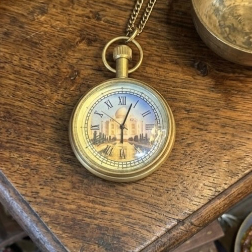 Brass pocket watch with - pocket,