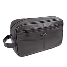 Mens Real Leather Wash Bag