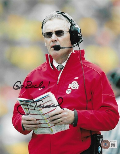 Jim tressel signed 8x10 photo - signed,