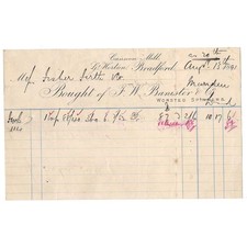 1891 Billhead, FW Banister