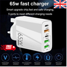 65W Quick Charger UK Plug Fast
