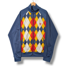 Adidas Originals Argyle Track Top Mens 2XL Navy Trefoil Retro Jacket Ivan Lendl
