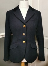 JOULES 'Parade' Blue Herringbone Tweed Jacket Blazer Size 14 £199 