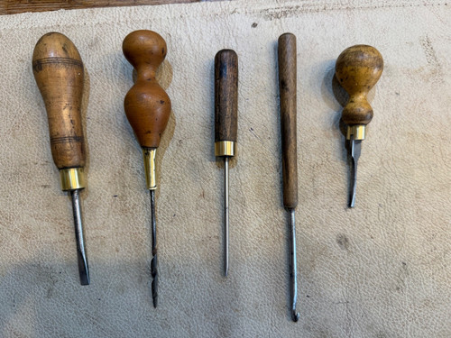 Vintage leather worker tools