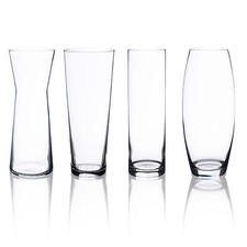 Pasabahce 600ml Clear Glass Straight Fluted Rounded Shape Flower Wedding Vase