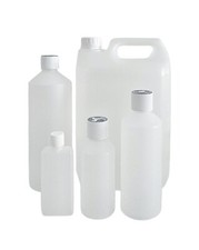Plastic Bottles, Natural HDPE, Wadded Screw Caps  100ml, 250ml, 500ml, 1L, 5L