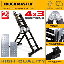 Multi-Purpose Ladder 4 x 3 Five Position Aluminium Ladder 6 in 1 TOUGH MASTER
