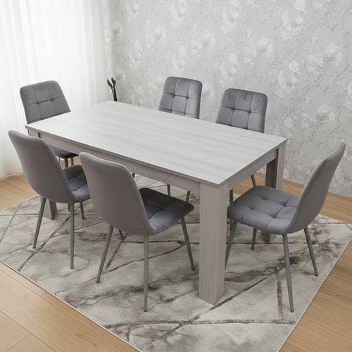 Grey modern dining table set - modern,