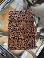 Dongyang Cantonese Cedar Wood Card Case. c1870