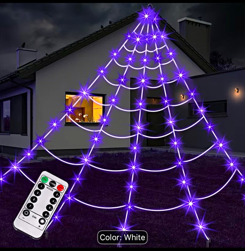 Outdoor led spider web - web, lights