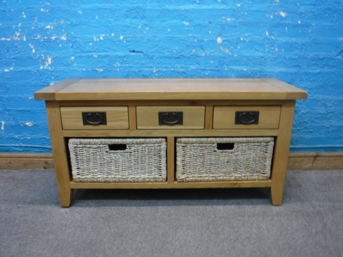 Solid oak 2drawer cabinet - solid,