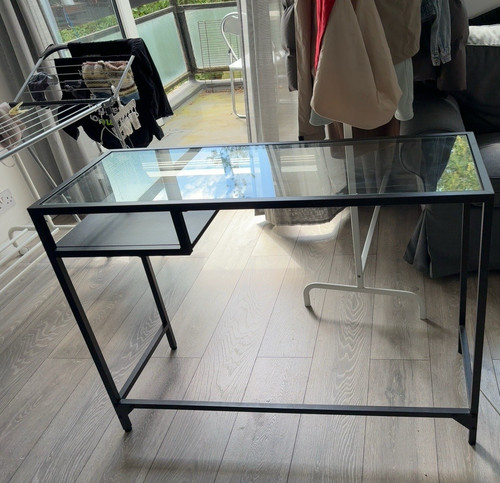 Modern glass desk with black - desk,