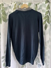 JAMES PRINGLE MOCK SHIRT FINE KNIT JUMPER - RRP £30 - Blue, Medium