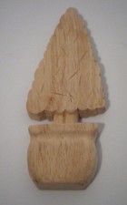 Wood Xmas Tree Moulding Applique Decorative Wooden Decal Decor Furniture 1PC