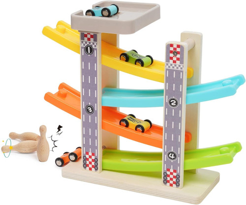 Wooden car ramp toys - wooden, zag
