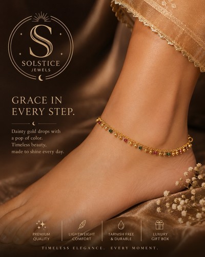 Anklet solstice jewels gold - solstice,