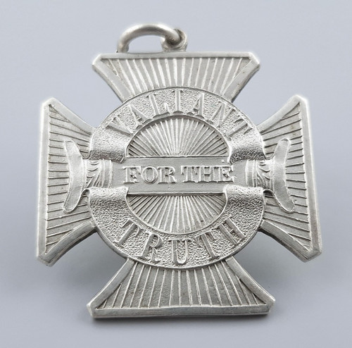 Antique silver cross pocket - silver,