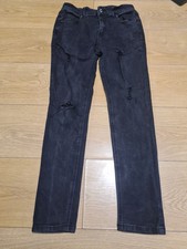 13-15 Years Boys Ripped Skinny Jeans Sonneti Black (90)