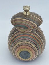 Mr. Dudley Rainbow Wood Pepper Mill Grinder – Handcrafted Multicolour Striped