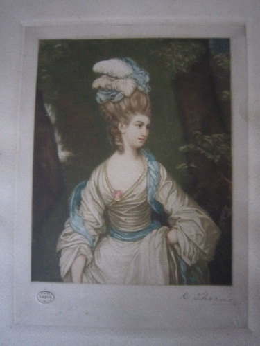 Antique mezzotint portrait - mezzotint,