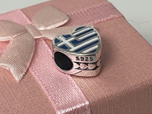 Greek flag charm - charm, 925