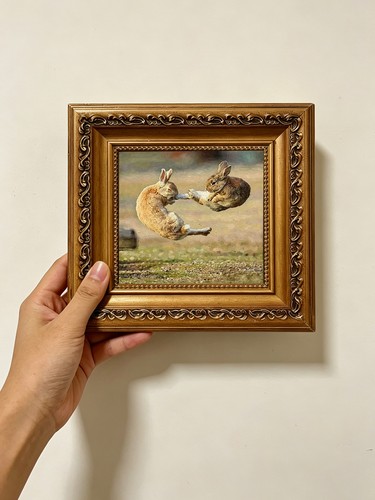 Two boxing wild - boxing, hares