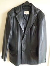 JANE NORRIS MEN S BLACK LEATHER JACKET WITH POCKETS - SIZE 42