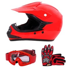 ZORAX ZOR-X15 Children Junior Motorbike Motocross MX Helmet & Gloves & Goggles